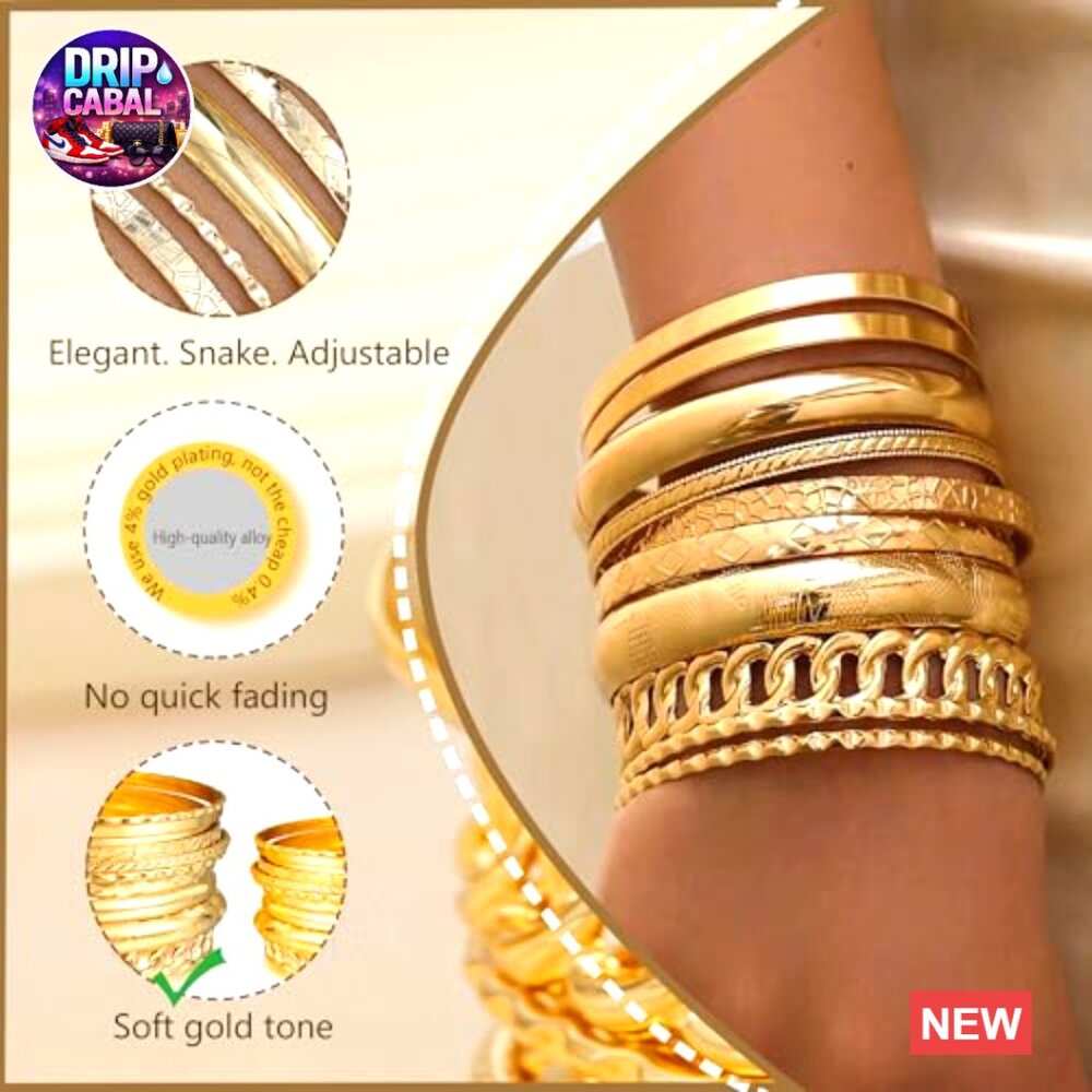 Chunky Bangle Bracelets Set Stackable Boho Minima… - image 4